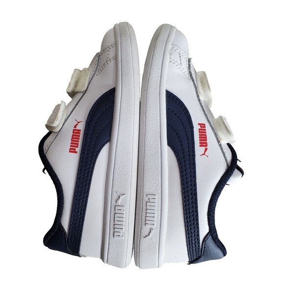 Puma Smash V2 'White Peacoat' (365174-37) White Blue Sneakers Toddler Size 10C - Picture 4 of 11